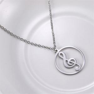 18K Plaqué Or G Clef Collier Musique Pendentif Collier En Acier Inoxydable Symbole Musical Pendentif Collier Femmes Cadeau - Product Image 2