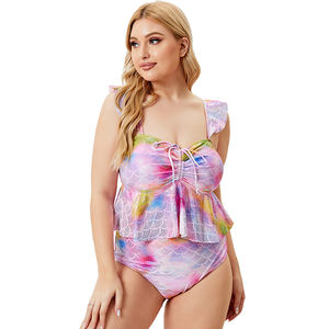 Chất Lượng Cao Cộng Với Kích Thước Sexy Tankini Tắm Suit Phụ Nữ Eo Cao Bikini Set Ngực Lớn Áo Tắm Cô Gái Swimwear Beachwear - Product Image 3