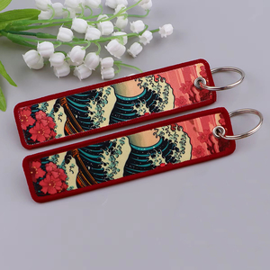 맞춤 양면 자수 키체인, 애니메이션 디자인 이름표 커스텀 자수 키링 - Product Image 5