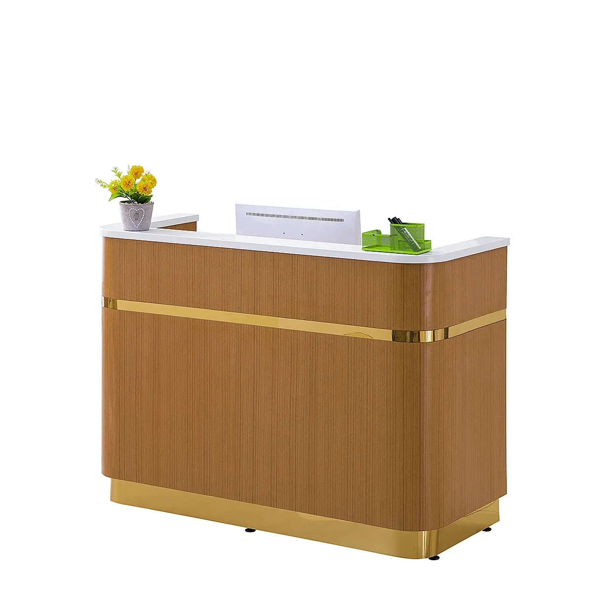 Hochwertiger Holzmaserung-Rezeptionstisch Büromöbel für Teehaus oder chinesisches Büro Front elegant hochwertige Schreibtische