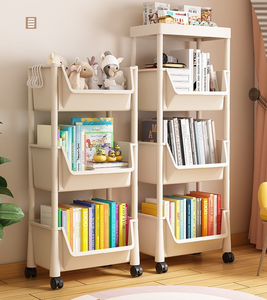 Estantería móvil de acero inoxidable, estante de almacenamiento de juguetes, estante de pie para el hogar, carrito para bebidas y aperitivos para cocina y sala de estar - Product Image 5