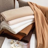 Écharpe longue style célébrité en cachemire, châle chaud pour femme coréenne, automne-hiver, style raffiné, écharpe musulmane