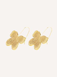 Pendientes de Acero Inoxidable Dorado Cepillado YXQ E395, Pendientes de Mariposa Modernos - Product Image 2
