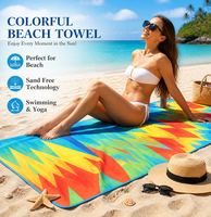 Custom Printed Adult Summer Microfiber Towel Quick Dry Super Absorbent Beach Towel Soft Lightweight for Travel Sport Home