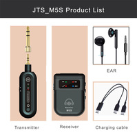 Casque de monitoring intra-auriculaire sans fil professionnel pour scène, cardioïde, XLR, plastique, stéréo, IEM, 2.4G, suppression du bruit, lumières LED