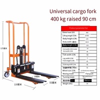 Chariot élévateur universel à roues avec une capacité de 400 kg, chariot élévateur manuel hydraulique en acier pour le chargement et le déchargement de marchandises en entrepôt