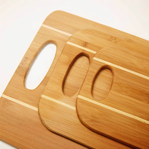 Bamboo Cutting Board 3-Piece Set With Handle For Kitchen Use - Product Image 1