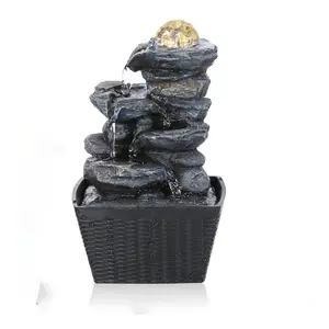 Resin Rock Waterfall Features Fountain Indoor Water Fountain For Indoor And Outdoor