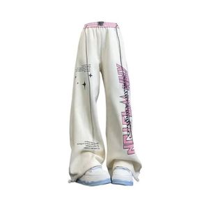 Pantaloni sportivi morbidi con lacci da ragazza stile retrò anni '90 per abiti alla moda stampa pantaloni sportivi larghi da donna - Product Image 5