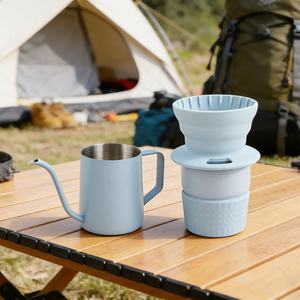 Ensemble de cafetière de voyage pour le camping en plein air, ensemble de cafetière portable tout-en-un - Product Image 4