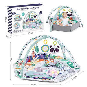 Grand tapis rampant de <span class=keywords><strong>jeu</strong></span> d'intérieur de vente chaude <span class=keywords><strong>avec</strong></span> le jouet de cadre de forme physique de barrière polygonale de bébé transfrontalière de piscine de boule d'océan - Product Image 4