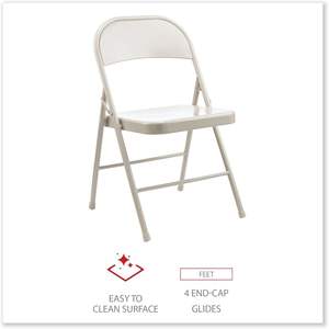 Silla Plegable de Acero sin Brazos Alera CA944, Diseño Contemporáneo, Uso en Interiores y Exteriores, Soporta 275 Libras, 4/CARTÓN, Origen Estadounidense - Product Image 5