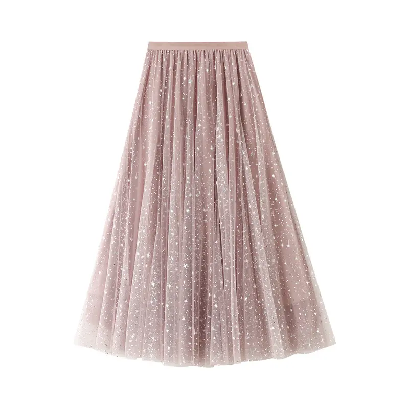 Maxi gonna a maglia in Tulle con stella scintillante e paillettes