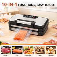 Scelleuse sous vide alimentaire domestique puissante et améliorée 95KPa avec double étanchéité et fonction d'inflation d'air pour viande et aliments