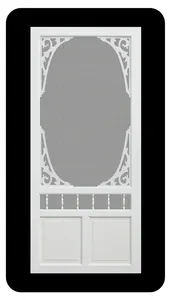 Simple Design Exterior Anti-worm White Vinyl Frame Middle Bar Screen Door