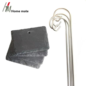 Natural Black <strong>Stone</strong> 10x7cm <strong>Slate</strong> Plant Labels Wholesale Sign Tags with Stainless Steel Stakes - Product Image 2