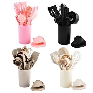 Non Stick Silicone Cooking <b>Tools</b> Baking Spatula Whisk Slotted Measuring Spoon and Cup 21 Pieces <b>Kitchen</b> Utensils Set - Product Image 1