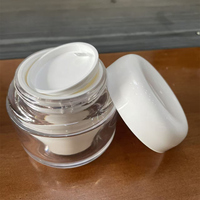 Pot rond en plastique PETG à double compartiment avec couvercle à vis pour emballage cosmétique, crème pour le visage et les yeux, OEM