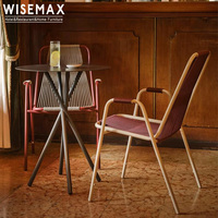 WISEMAX FURNITURE Mobilier d'extérieur moderne et créatif, ensemble de salle à manger de jardin, table de patio, chaise longue avec ottoman pour cour