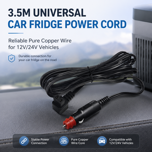Cable de Alimentación para Refrigerador de Coche de 3.5M 12V/24V, Cable con Enchufe para Encendedor de Cigarrillos y Fusible para Refrigerador Portátil de Coche - Product Image 1