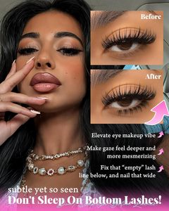 Extensions de cils DIY, grappes de cils inférieurs, <span class=keywords><strong>4</strong></span> styles, 225 pièces, bande fine naturelle de 5-7 mm - Product Image 3