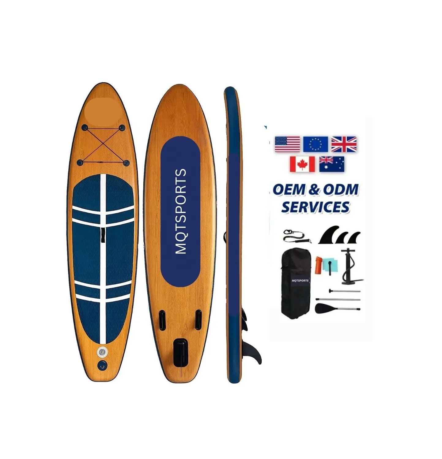 Water Sports stand up paddle board including backpack pump adjustable paddle safety lead bungee rope and repair kit sup board
