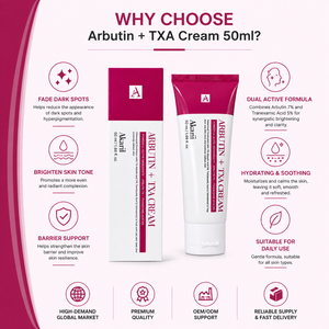Crème à l'arbutine et à l'acide tranexamique Akaril |   <span class=keywords><strong>Correcteur</strong></span> de taches brunes, éclaircissant, unifie le teint, atténue l'hyperpigmentation, crème pour le <span class=keywords><strong>visage</strong></span> 50ml - Product Image 5
