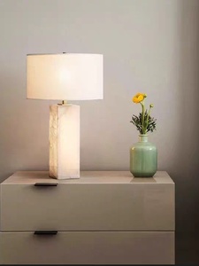 New Chinese-style <b>Light</b> Luxury Marble All-copper LED Table Lamp Modern Minimalist Bedroom <b>Bedside</b> Creative Personalized Artistic - Product Image 1