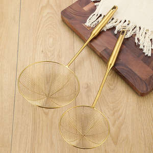Passoire en acier inoxydable doré Zhanxing, 2 tailles, pour cuisine, friture, égouttage, filtre pour fondue, outil de cuisson - Product Image 1