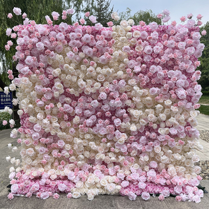 Panel Floral Decorativo para Bodas y Eventos S09, Fondo de Pared de Flores de Seda Artificial con Cambio Gradual de Color, Arcoíris, Ombre, Enrollable, en Venta - Product Image 6