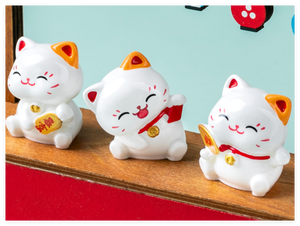 3D Cute Miniature Lucky Cat with Gold <strong>Coin</strong> &amp; Red Fish Chinese New Year Decorative Figurine Resin Crafts Mini Toys in Blind Bag - Product Image 6