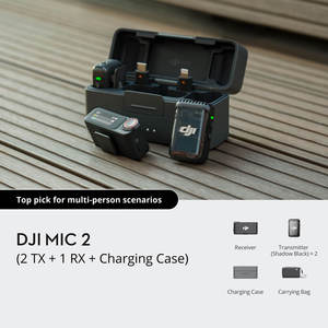 DJI Mic 2 Compact 2 Person Wireless <b>Microphone</b> Kit with Charging Case 32 Bit Float Internal Recording for Vlog Interview - Product Image 3