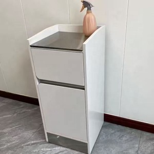 Modern Minimalist Salon <b>Trolley</b> with Drawers and <b>Tool</b> Organizer Beige Wood Storage Cabinet for Beauty Salon Use - Product Image 6
