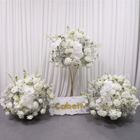 Florales de mariage haut de gamme Boule de fleurs d'hortensia rouge Boule de fleurs d'hortensia artificielle en soie bordeaux Centre de table de mariage