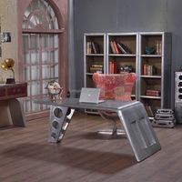 Table de bureau latérale de style aviateur, design aile d'avion, aluminium, vintage, industrie aéronautique, sur mesure