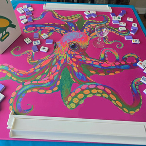 Tapis de table de mahjong personnalisé à motif pieuvre, 31,5 pouces, en caoutchouc épais, imperméable et antidérapant, protection de table pour salle de jeux - Product Image 3