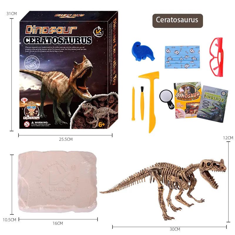 Kerangka Dinosaurus Dapat Dirakit Model Diy Buatan Tangan Anak-anak Gali Harta Batu Mulia Mainan Menggali Harta Karun