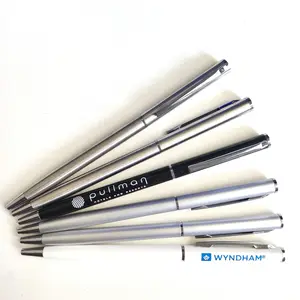 Slim hotel pen Promotional rubber finish soft Sheraton w pullman hotel ballpoint pen for customized gift pen