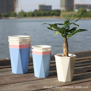Vaso per Fiori Modulare <span class=keywords><strong>in</strong></span> <span class=keywords><strong>Resina</strong></span> Stile Nordico con Diamanti <span class=keywords><strong>Colorati</strong></span>, Autoassorbente, Resistente alla Corrosione, per Conservazione dell'Acqua - Product Image 3