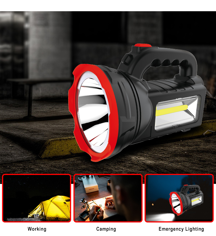 TaigeXin TGX-9009 4W Rechargeable LED Searchlight - Super Bright Portable Spotlight for Camping Farm