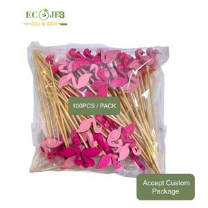 ไม้ไผ่ธรรมชาติแบบใช้แล้วทิ้งไม้ไผ่สำหรับตกแต่งค๊อกเทลไม้ไผ่คละสีไม้ไผ่ผลไม้อาหาร - Product Image 3