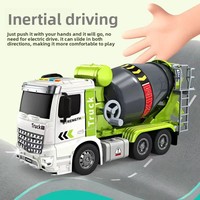 Grande camion malaxeur d'ingénierie éducatif en plastique à inertie avec fonction de déchargement, modèle de montage pour enfants HT9804