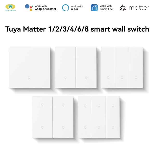 2026 Newest Home Kit Alexa Google Home SmartThings APP Remote Control Matter Over Thread 1/2/3/4/6/8 Gang Smart Light Switch