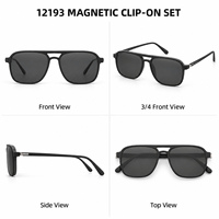 COOCHE Lunettes de soleil magnétiques 5-en-1 à clipser, verres polarisés UV400 TAC, monture complète, fabricant d'optiques