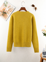 Cardigan en tricot respirant à col coloré et boutons, manches longues, style preppy, pour femme (personnalisable)