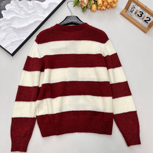 Jersey de Punto para Mujer con Bloques de Color, Cuello Redondo, Botones Frontales, Manga Larga, Suave - Product Image 2