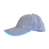 Bordado personalizado Puff impresión 6 Panel Hip Hop Unisex en blanco negro común iluminado Led gorra de béisbol
