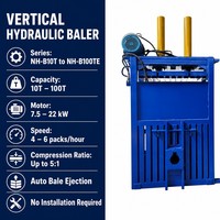 Compacteur de recyclage vertical hydraulique avec éjection automatique des balles pour le traitement du carton, du plastique, du textile et du papier