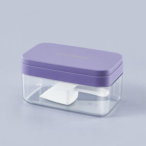 Venta al por mayor DD1543 Molde para cubitos de hielo para cocina, bandeja antiderrame con tapa y cuchara, contenedor de cubitos - Product Image 6