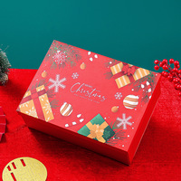Caja de paquete de papel de Navidad plegable grande de gama alta para embalaje de bufanda/taza caja de regalo vacía creativa en relieve laminación mate